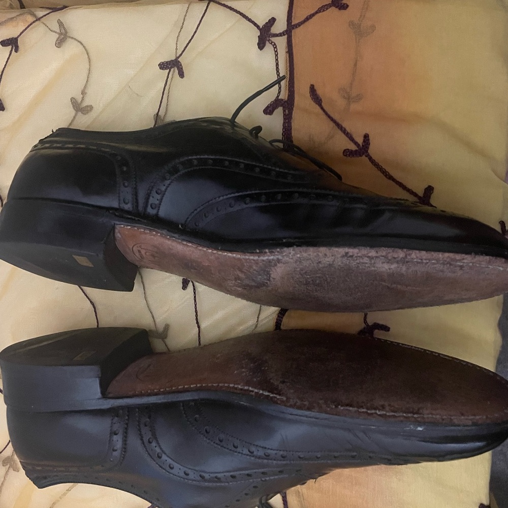 Black lace up leather dress shoes - Picture 3 of 5